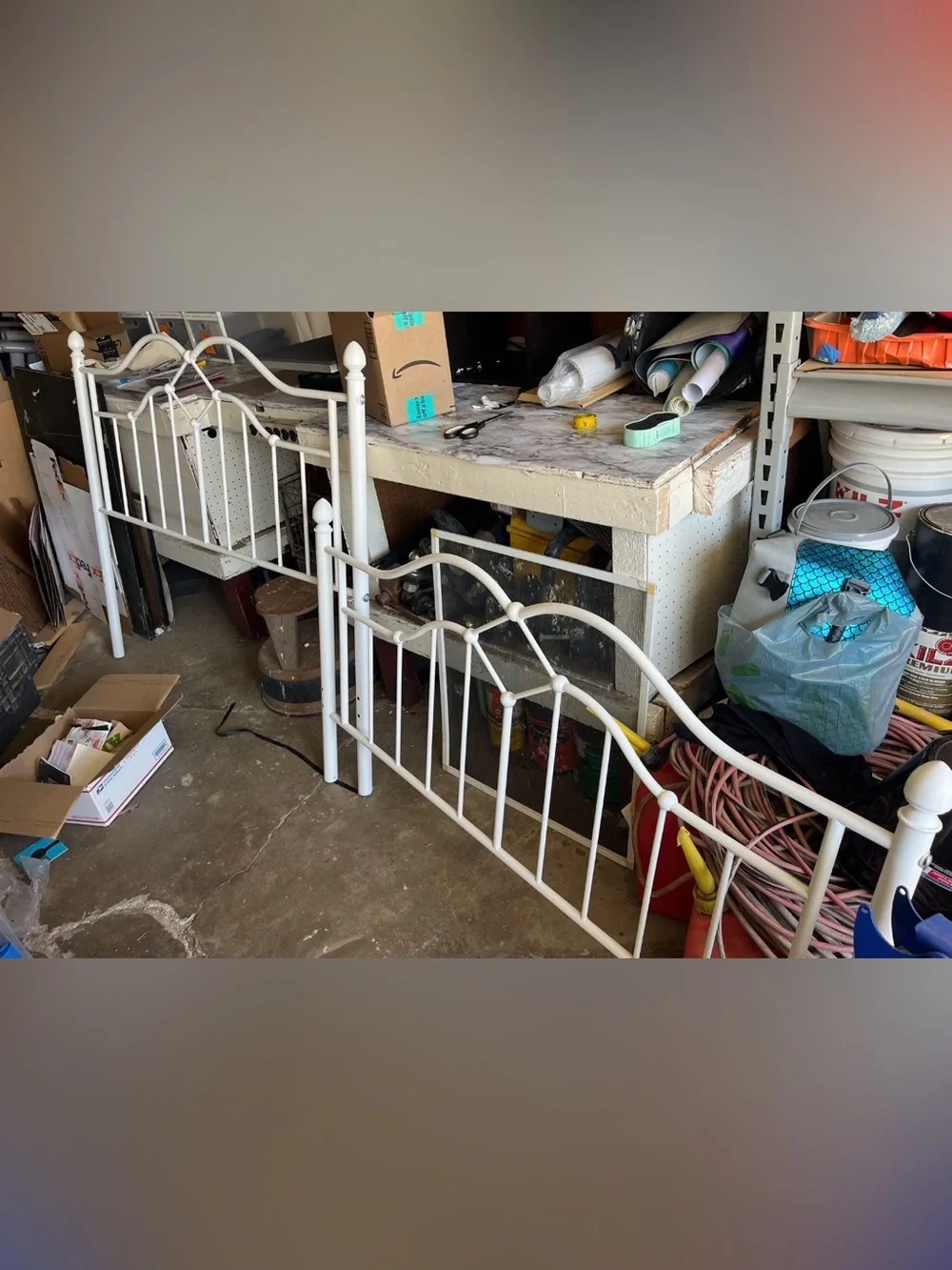 White Metal Full Bed Frame